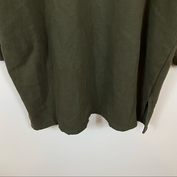 Haker Green long sleeve street oversized sweater sweatshirt minidress U-408 - Picture 14 of 14